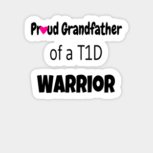 Proud Grandfather - Black Text - Pink Heart Sticker